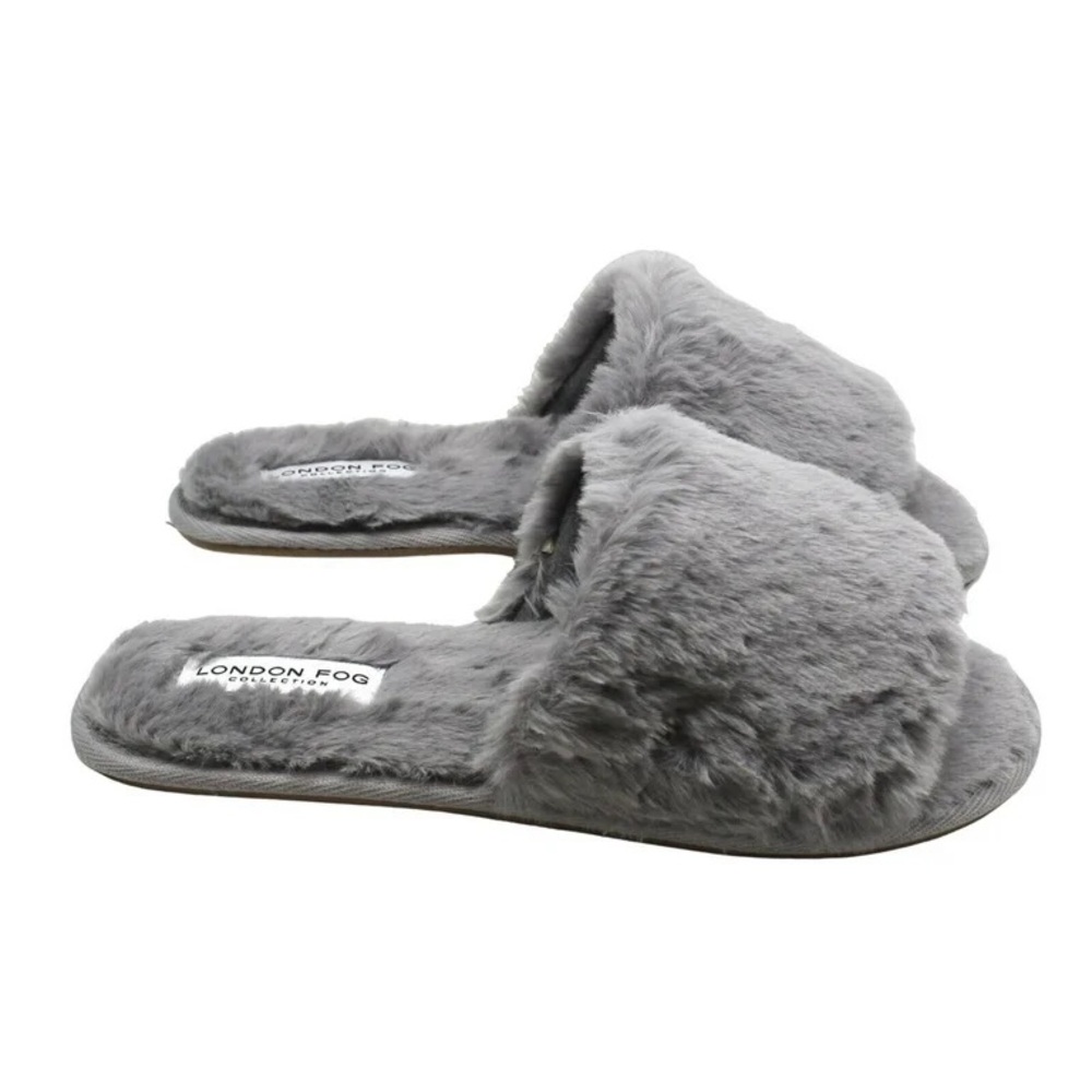 Lilly grey faux fur slippers - Picture 3 of 8